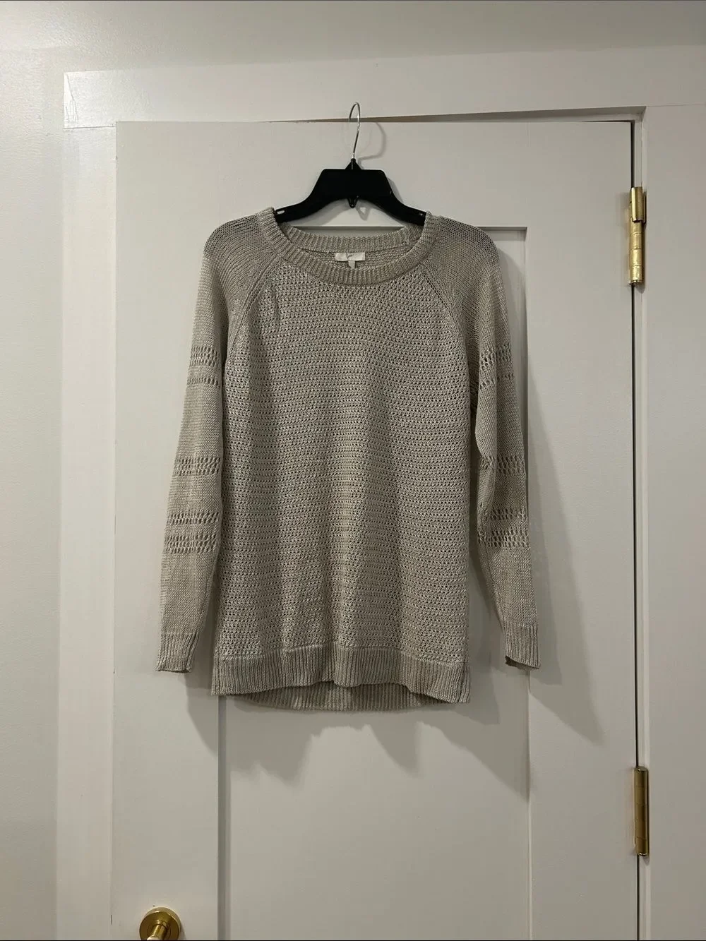 Joie Beige Linen Sweater, Size Large